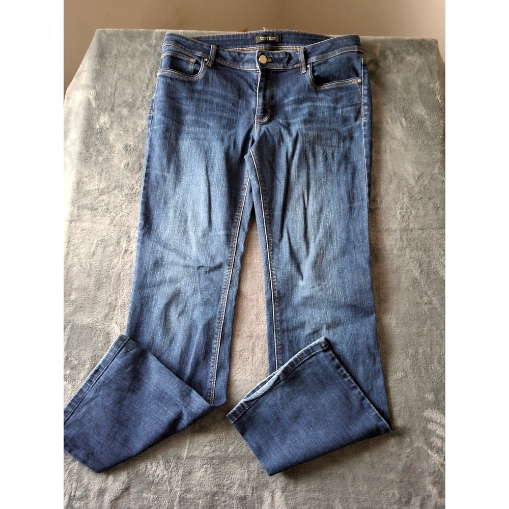 White‎ House Black Market Boot Leg Jeans Dark Wash Blue Denim Womens 10S